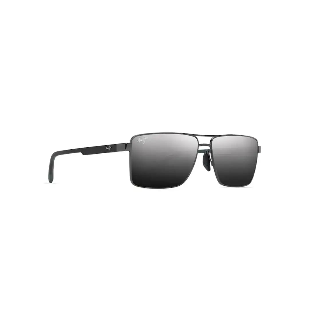 Maui Jim PIHA Silver Black Sunglasses