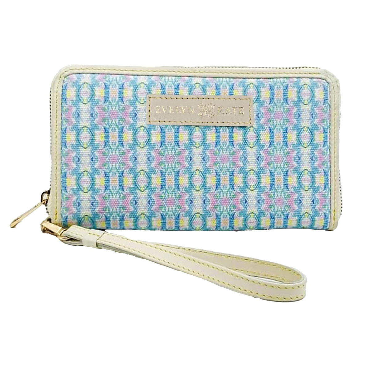 Abaco Canvas Wristlet Wallet with Leather Trim and Strap
