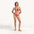 Vitamin A Elle Tie Side Bikini Bottom in ild Rose Front View