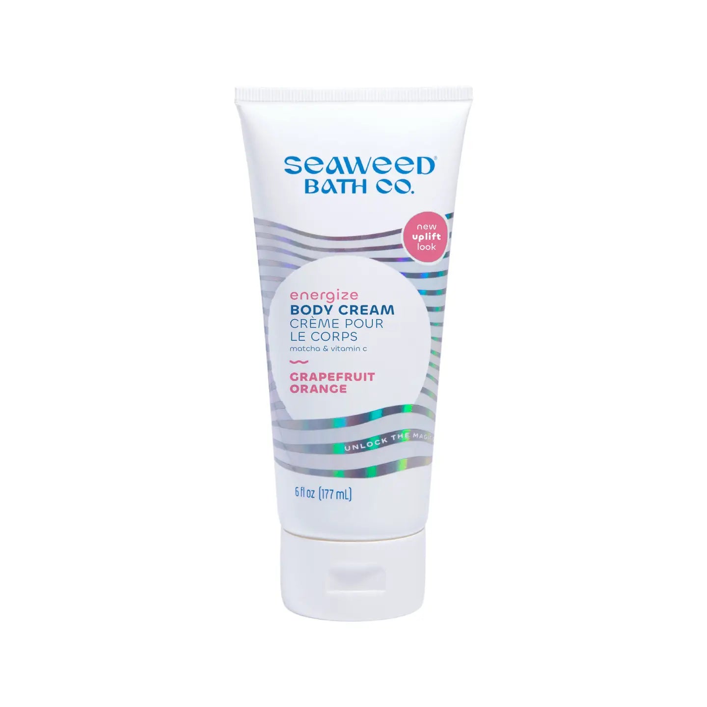 Seaweed Bath Co Energize Body Cream tube on a white background