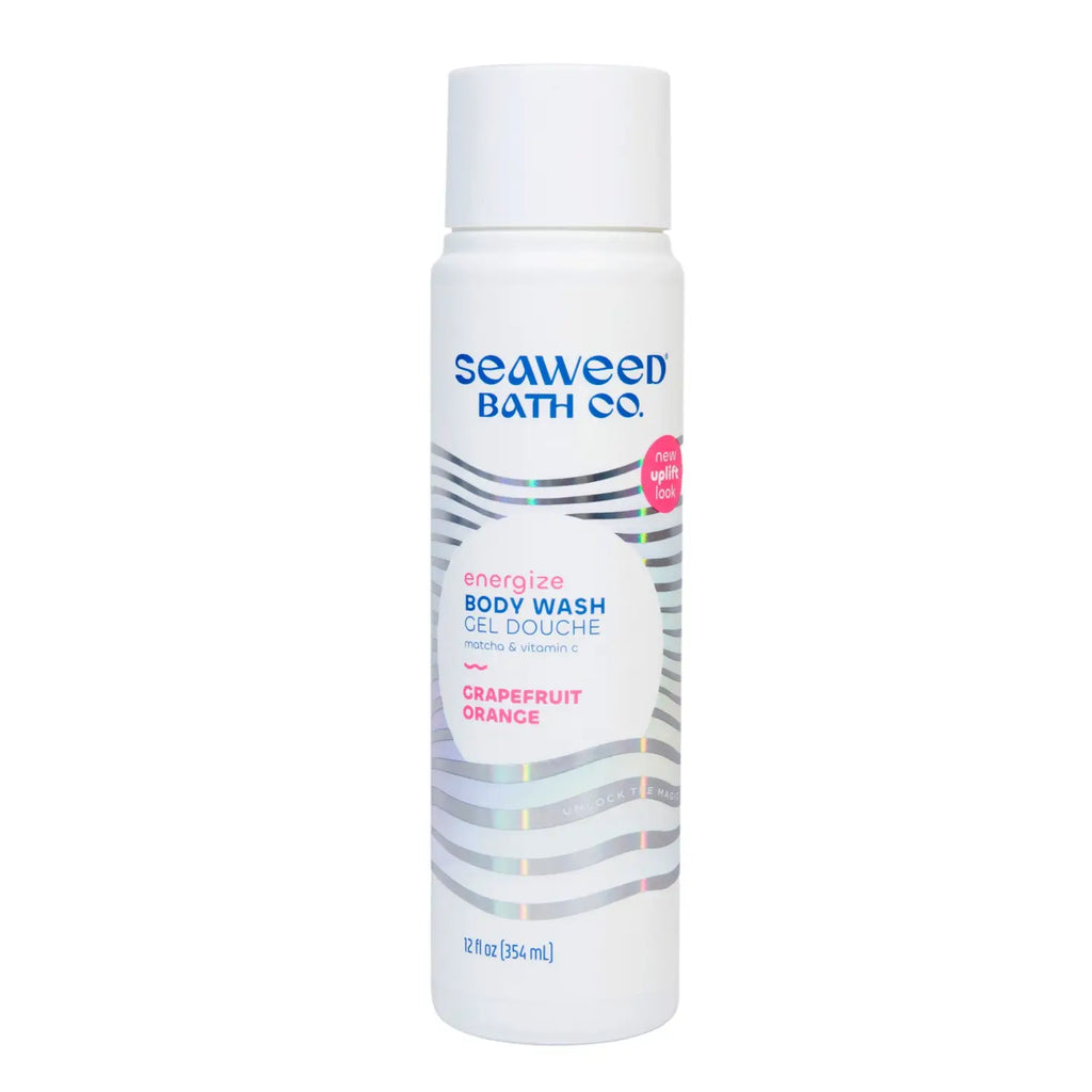 Seaweed Bath Co Energize body wash bottle on a white background