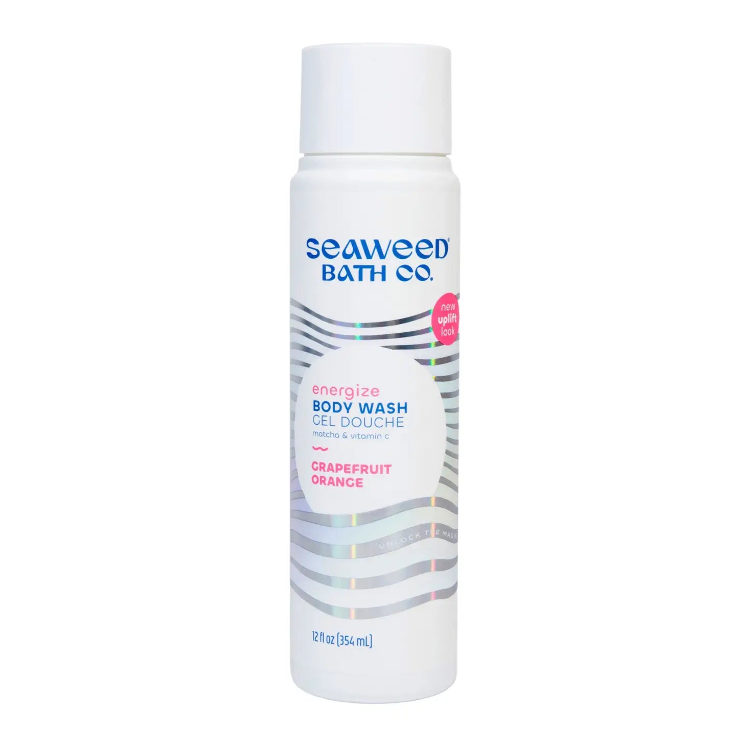 Seaweed Bath Co Energize body wash bottle on a white background