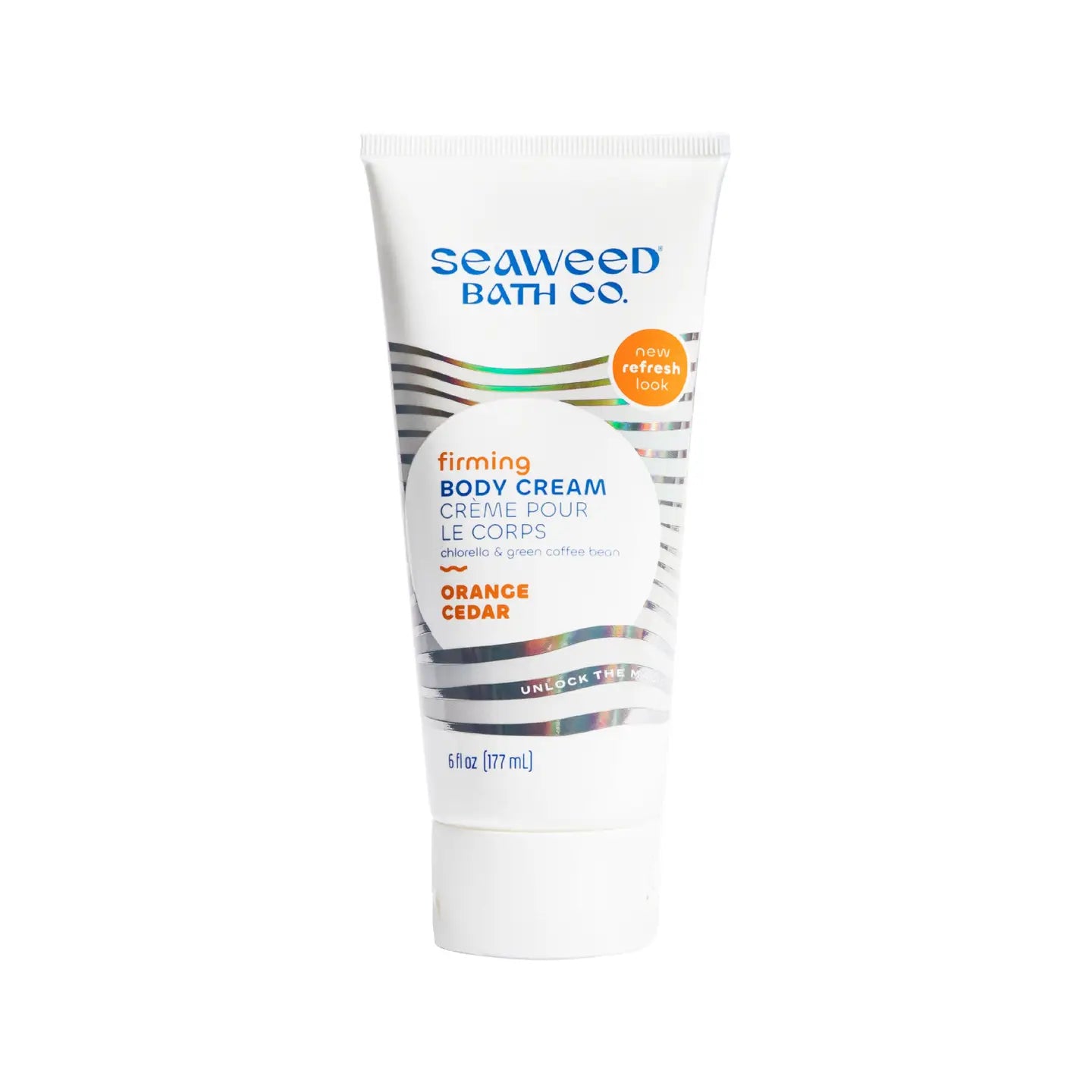 Seaweed Bath Co. firming body cream tube on a white background