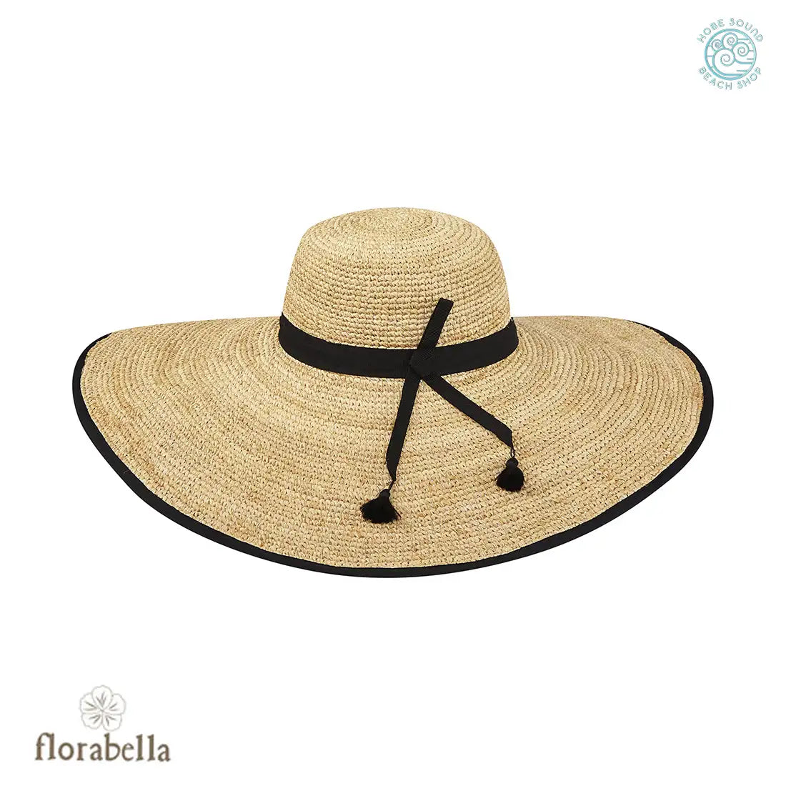 Flora Bella Sonya Wide Sun Hat in Natural and Black.