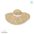Flora Bella Sonya Wide Sun Hat in Natural and White.