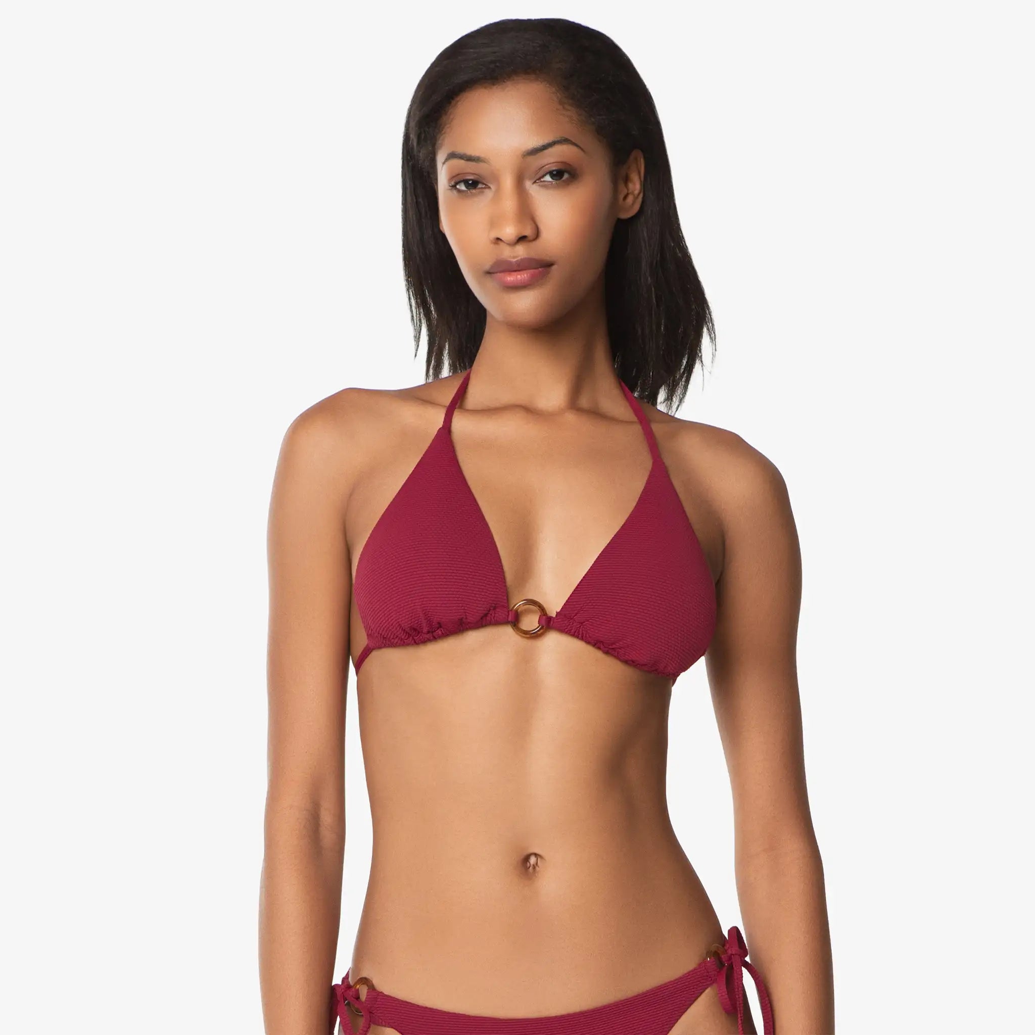 Helen Jon - Tortoise Ring String Top - Merlot