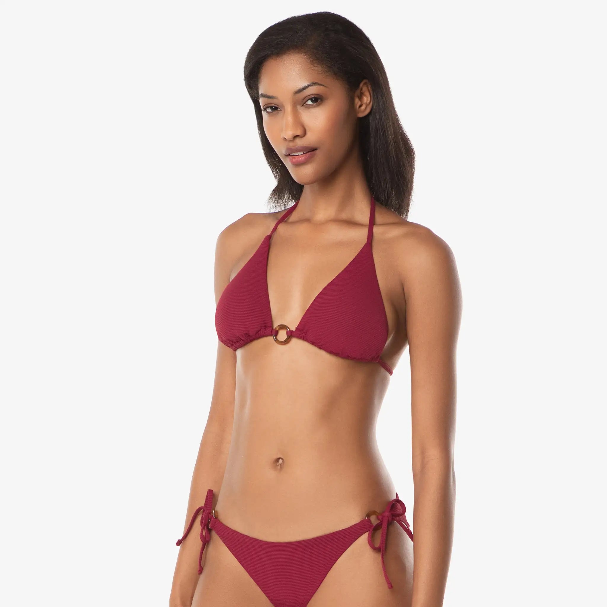 Helen Jon - Tortoise Ring String Top - Merlot