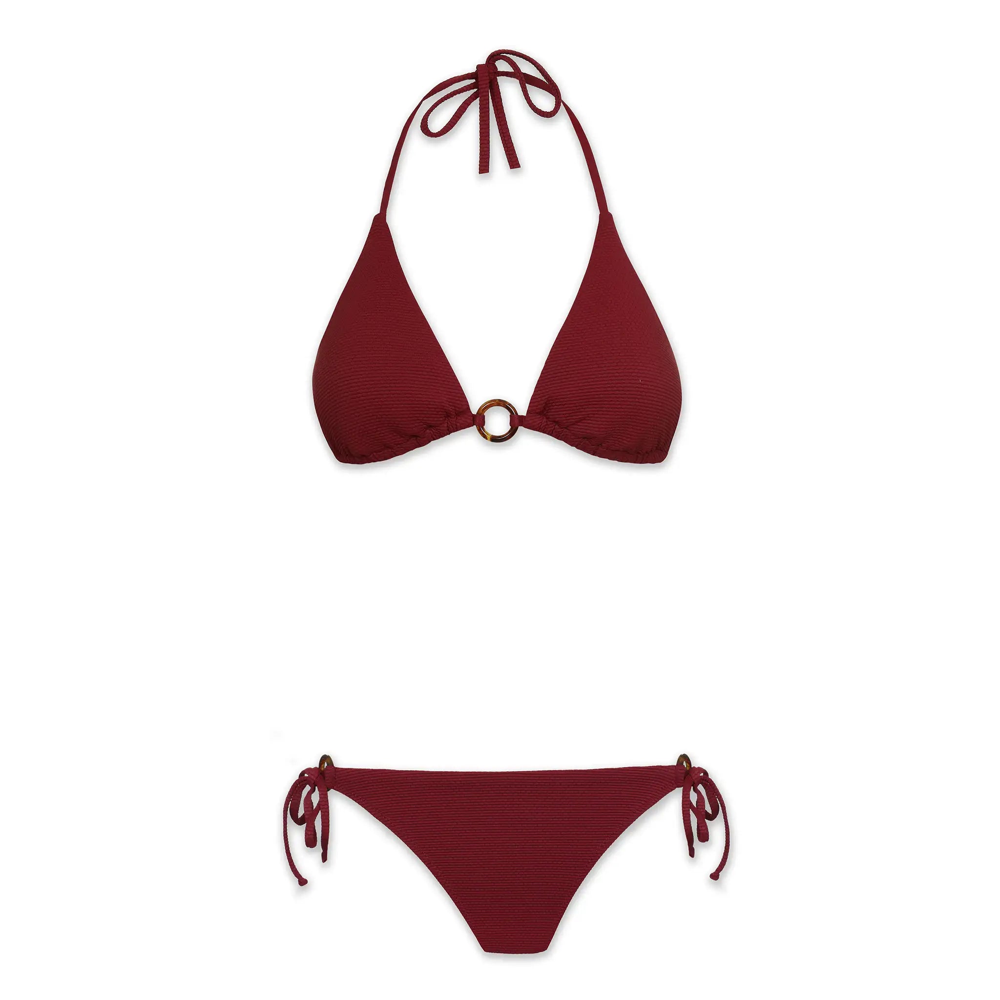 Helen Jon - Tortoise Ring String Top - Merlot