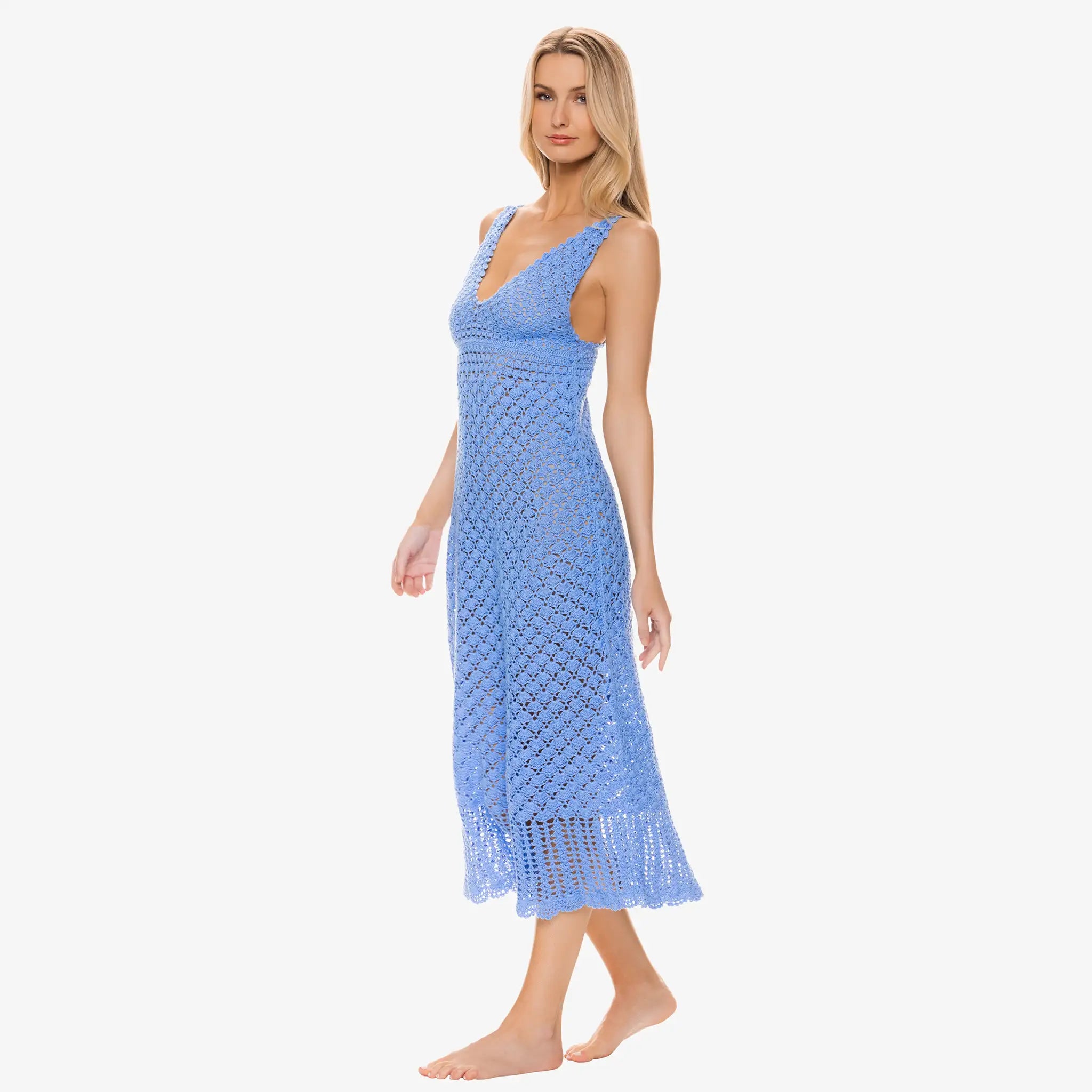 Helen Jon - Claudia Crochet Midi Dress - Peri Blue