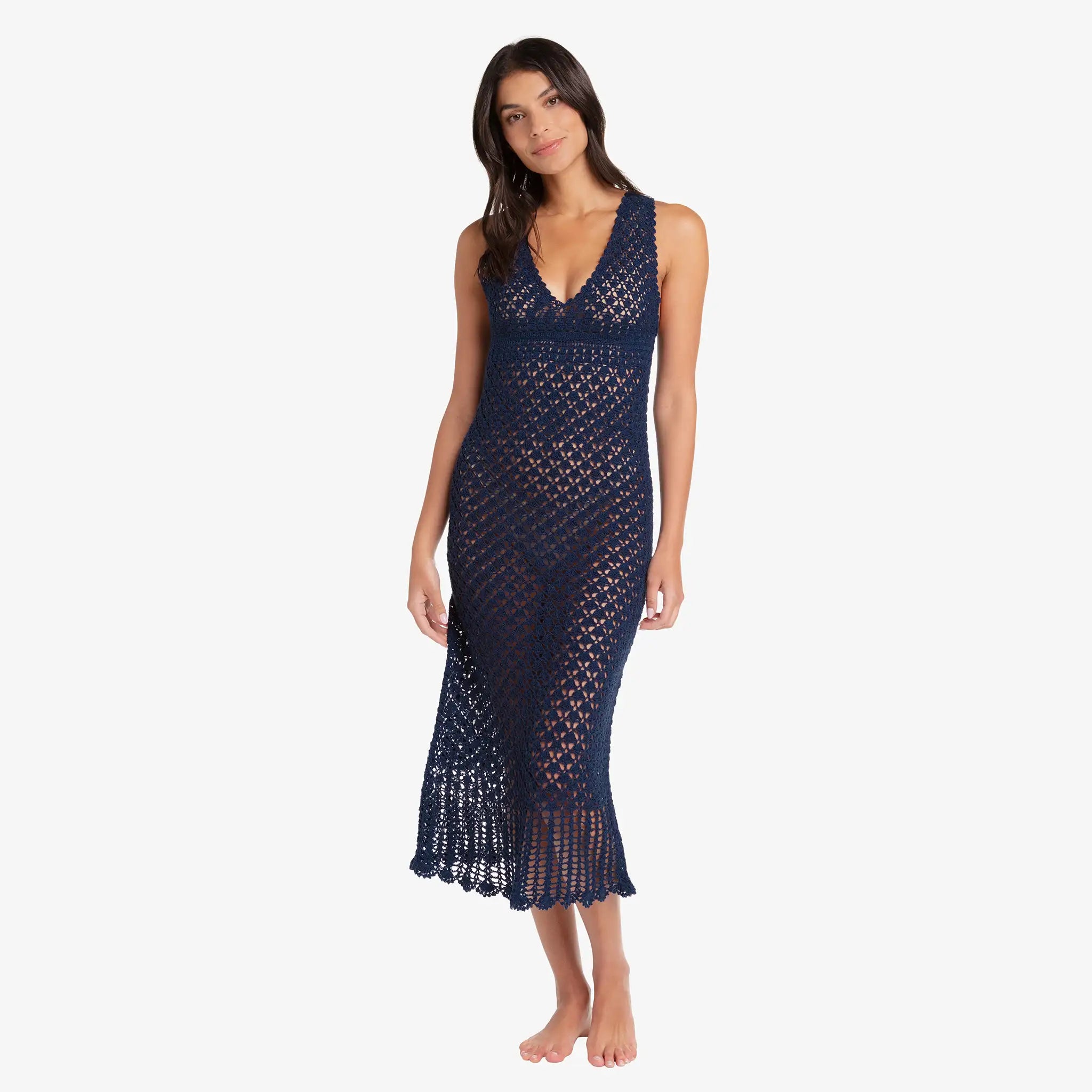 Helen Jon - Claudia Crochet Midi Dress - Navy