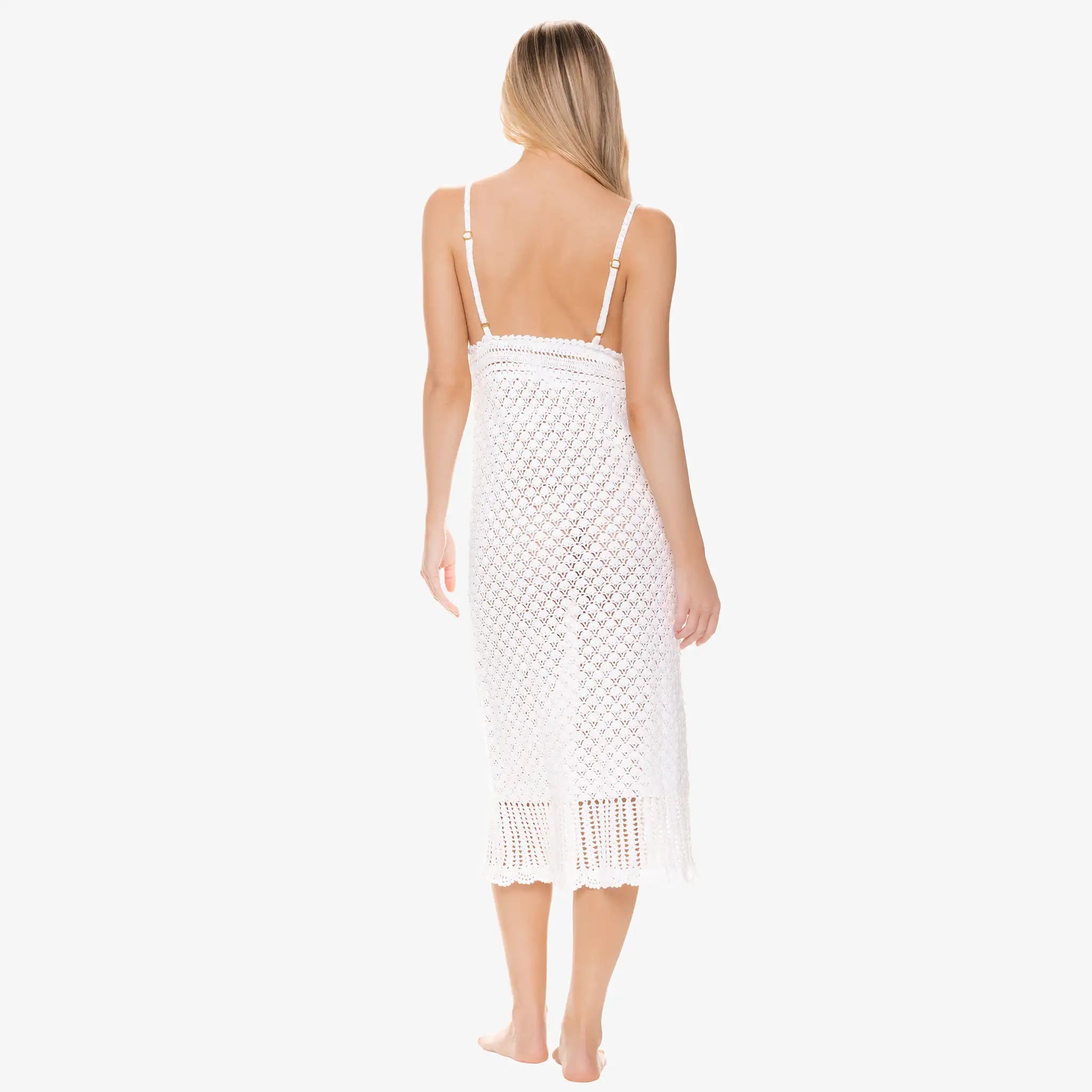 Helen Jon - Claudia Crochet Midi Dress - White