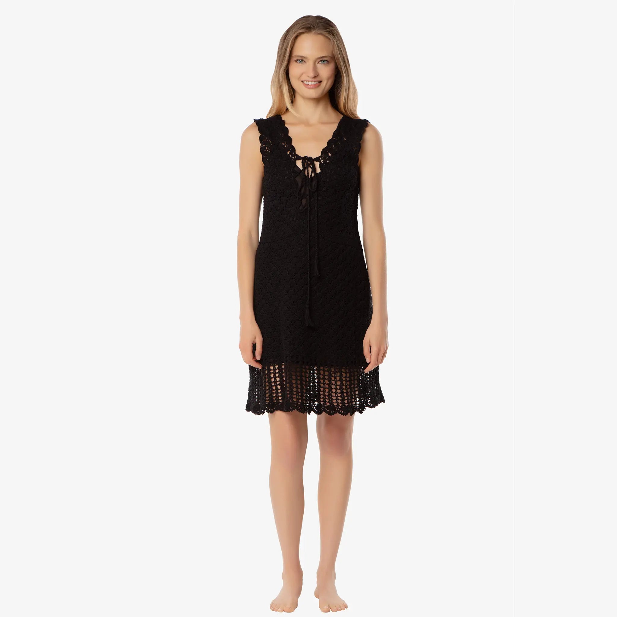 Helen Jon - Valentina Crochet Dress - Black