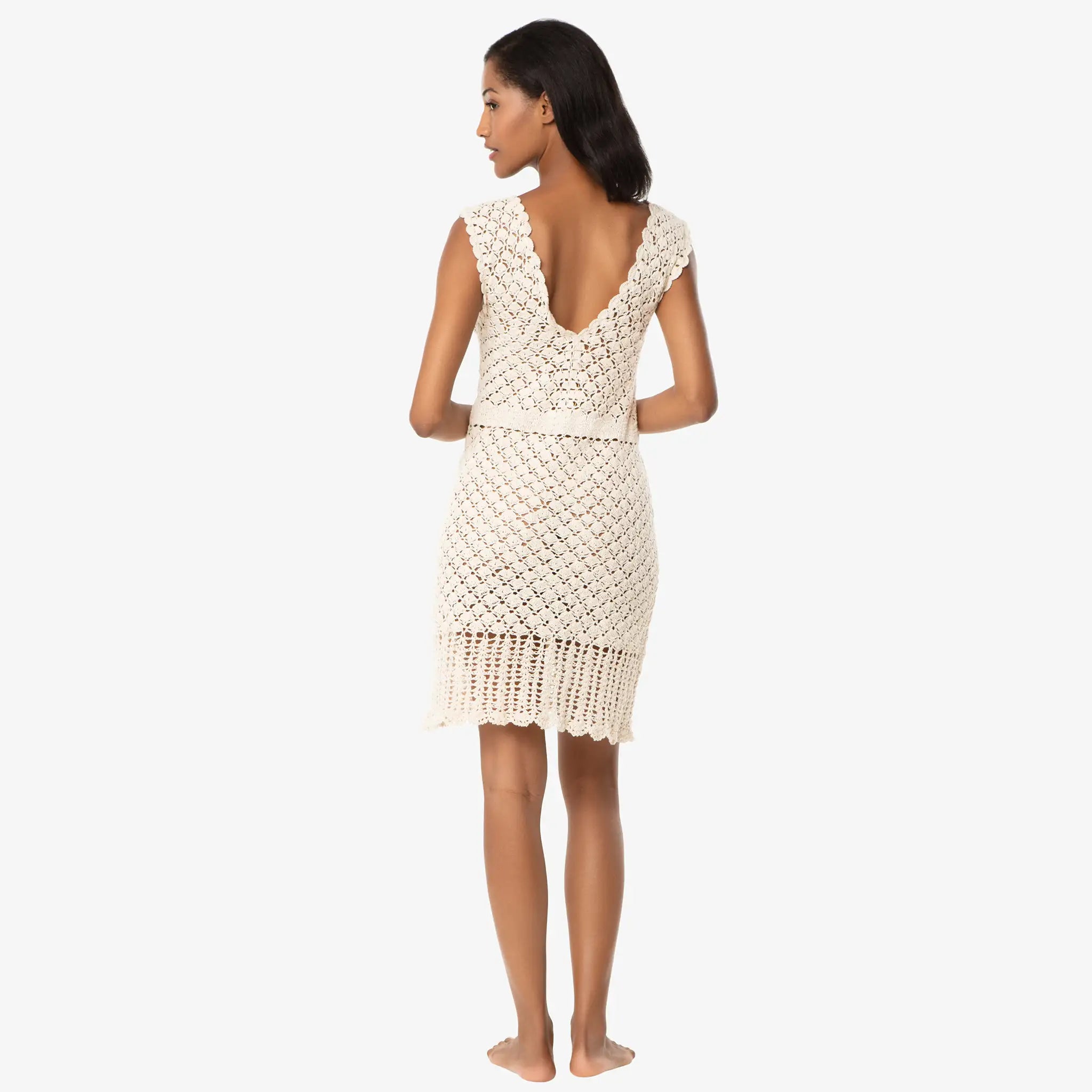 Helen Jon - Valentina Crochet Dress - Ivory Crochet