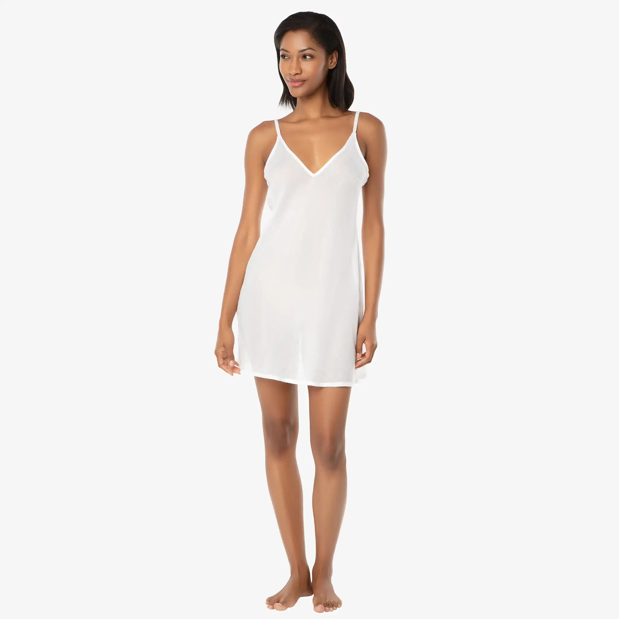 Helen Jon - V-Neck Slip Dress - White