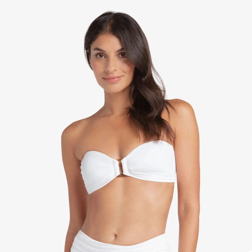 Helen Jon - Hook Back Tortoise Bandeau - White