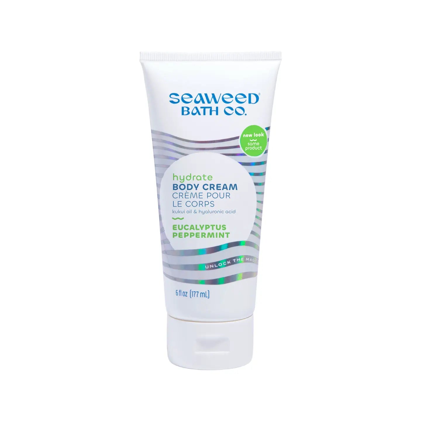 Seaweed Bath Co. body cream tube on a white background