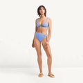 Vitamin A Lolita High Waist Bikini Bottom in Skyflower Front View