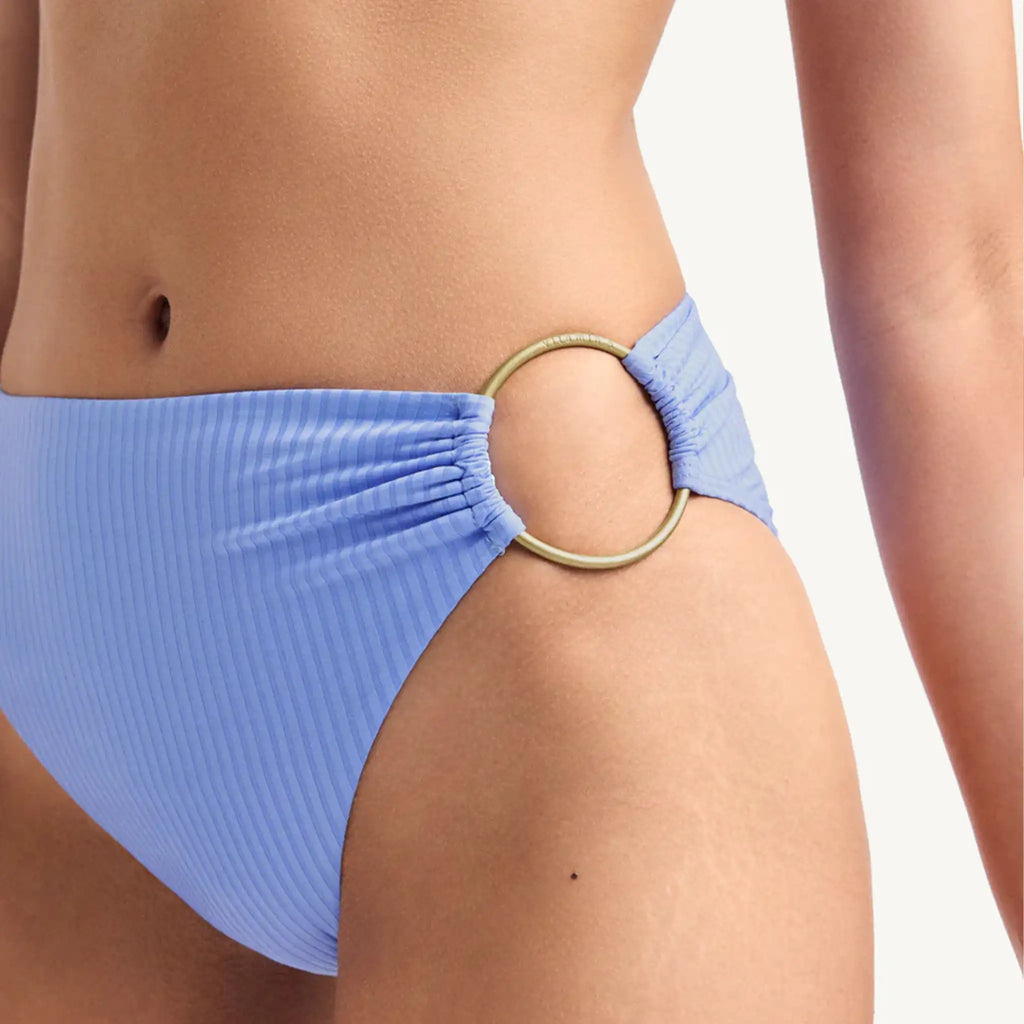 Vitamin A Lolita High Waist Bikini Bottom in Skyflower Detail