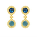 Marica Moran Aral Earrings in Labrodite and Blue Sapphire