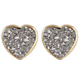 MArcia MoranBeau Heart Earrings in Gold Plated and Titanium Druzy