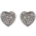 Marcia Moran Beau Heart Shaped Earrings in Rhodium Titanium Druzy