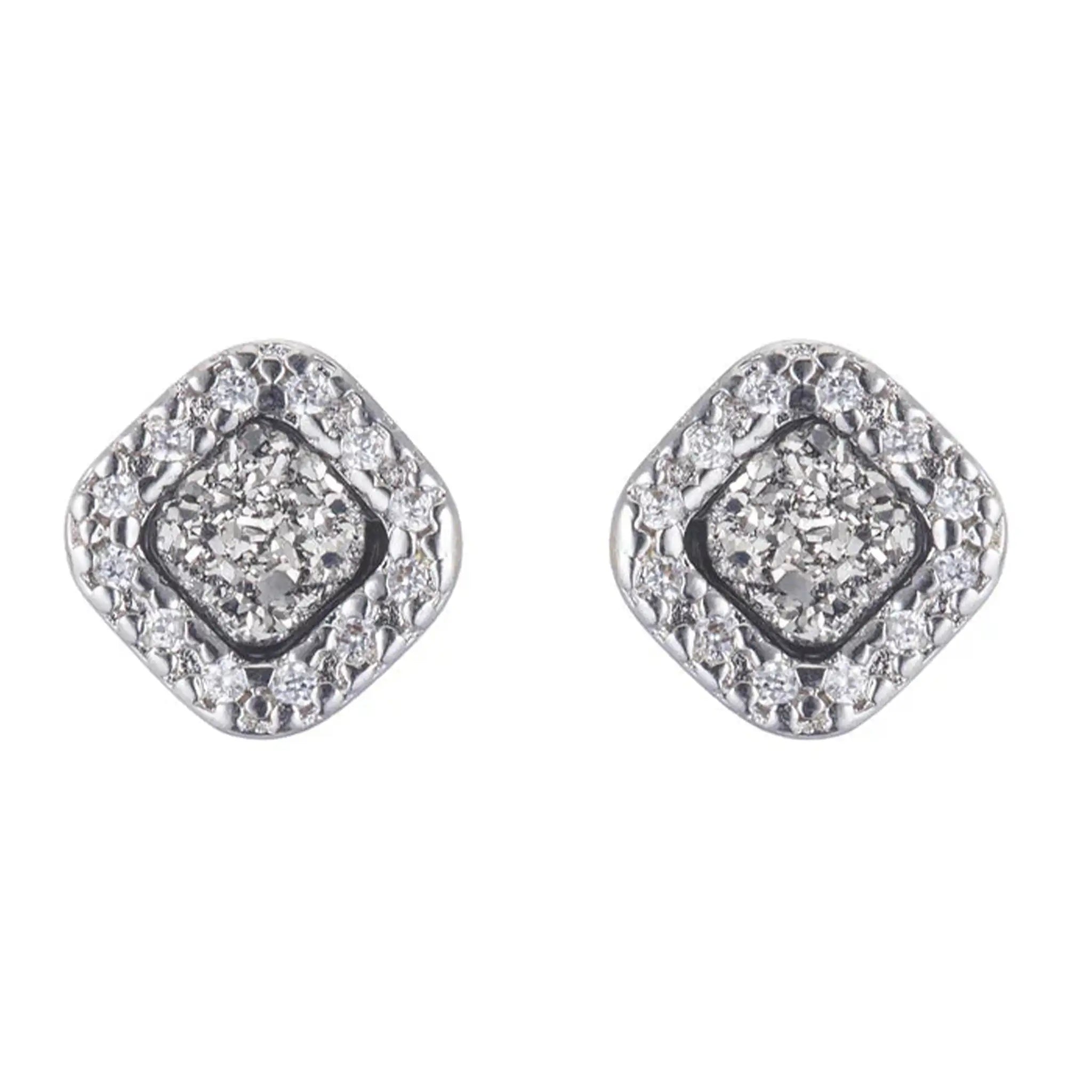 MARCIA MORAN Jaden Earrings -Titanium Druzy