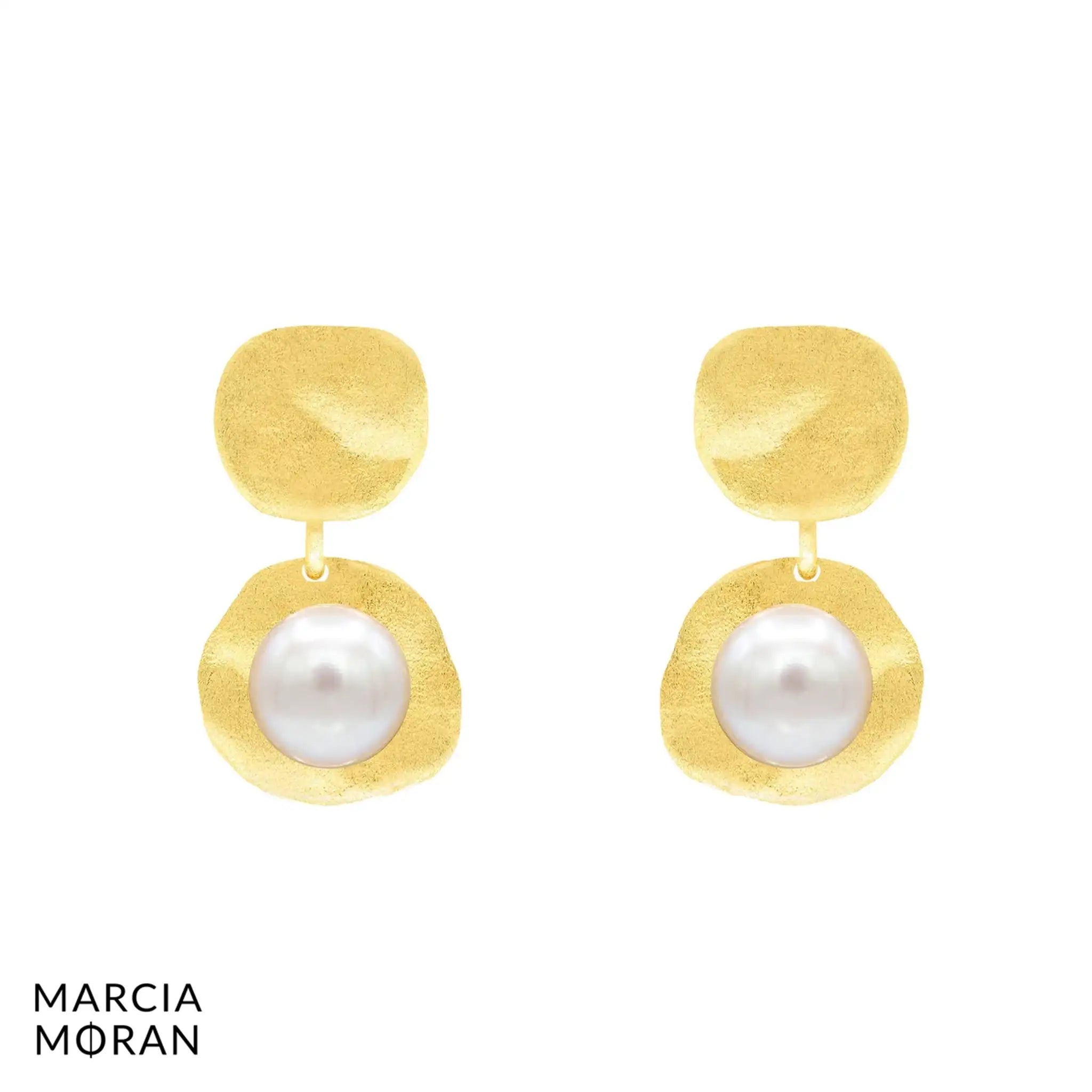 Marica Moran Siera Gold Earrings with pearl