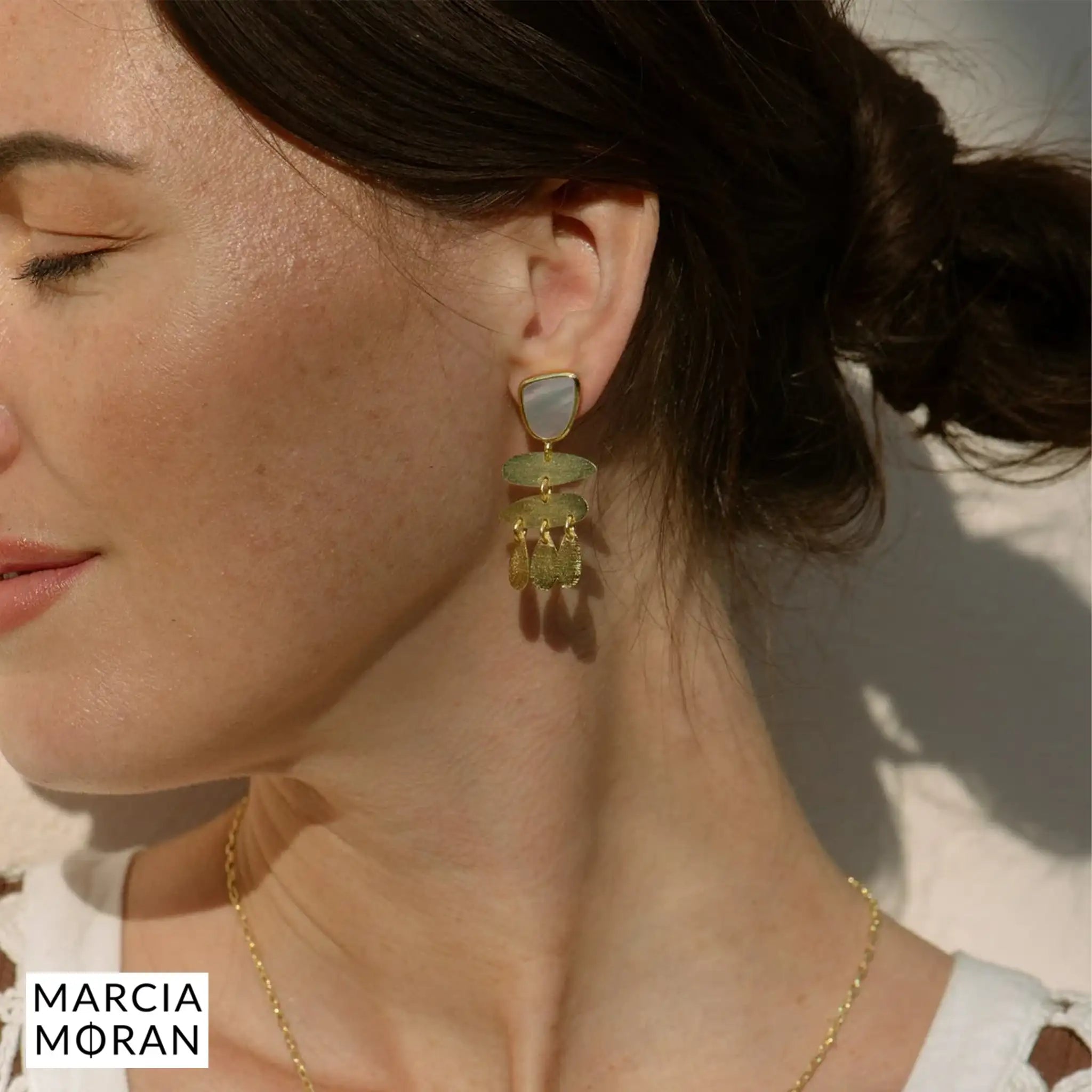 Marcia Moran Vienne Earrings on a model