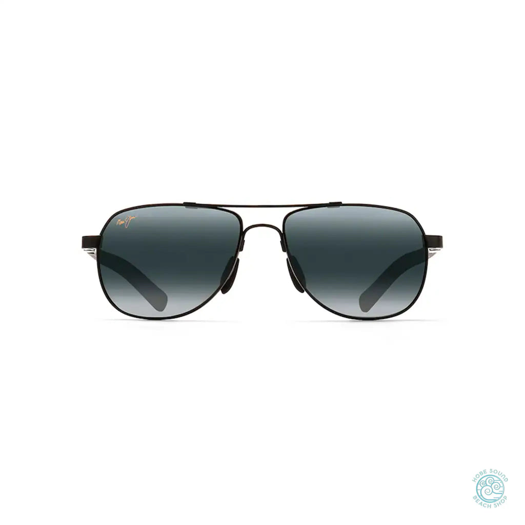 Maui Jim Guardrail polarized sunglasses on a white background, front view.