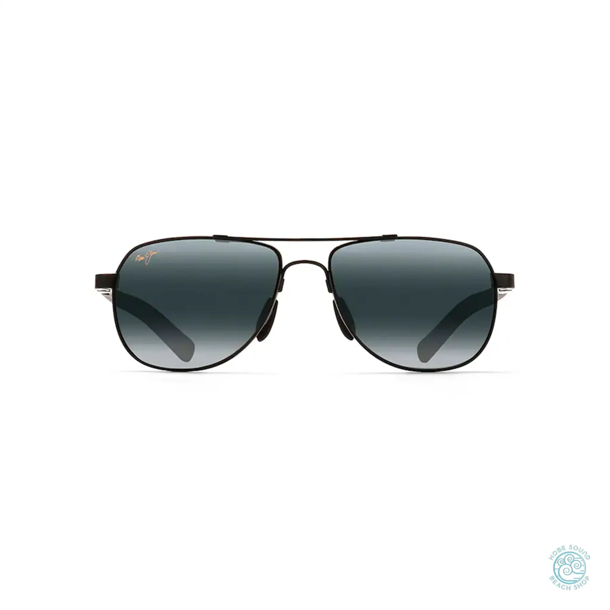 Maui Jim Guardrail polarized sunglasses on a white background, front view.