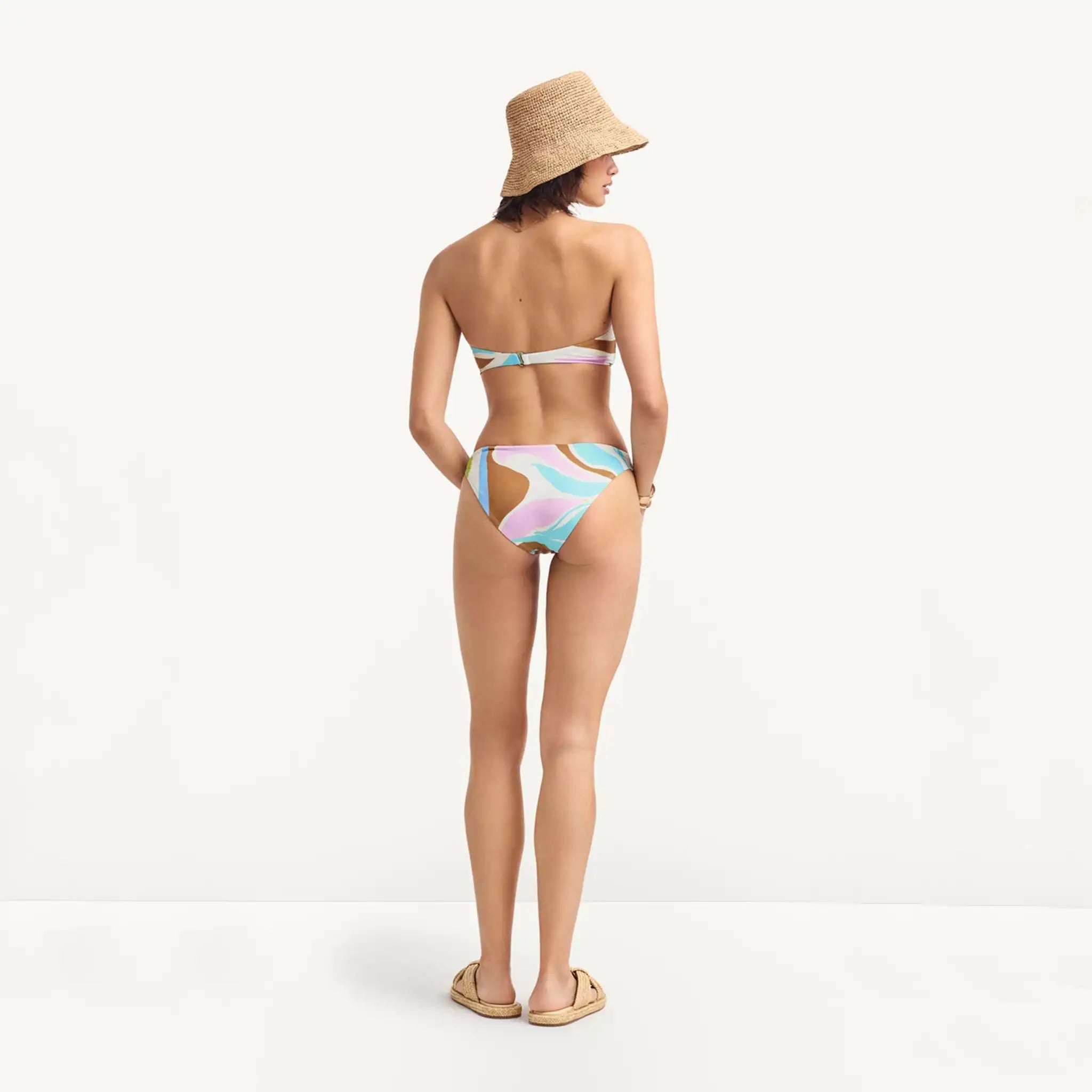 Vitamin A Nala Bandeau Bikini Top in Coast Colorblock Back View