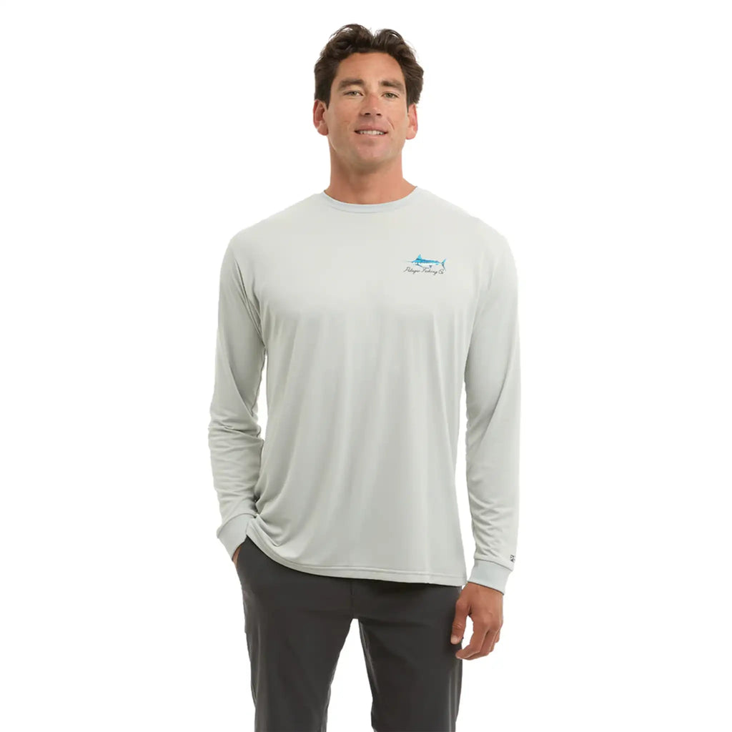 Pelagic - Aquatek Fishing Shirt - Goione Marlin - Light Grey