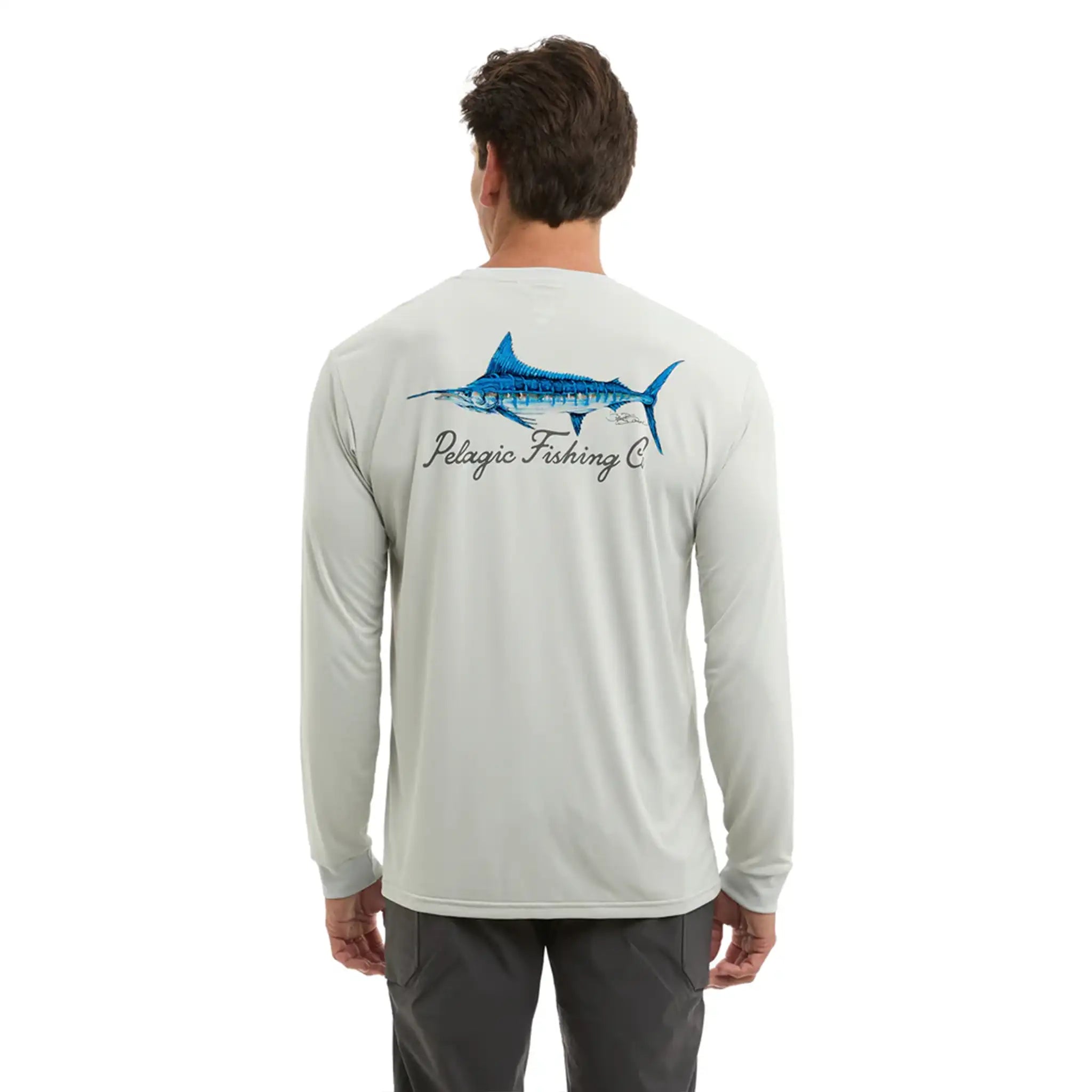 Pelagic - Aquatek Fishing Shirt - Goione Marlin - Light Grey