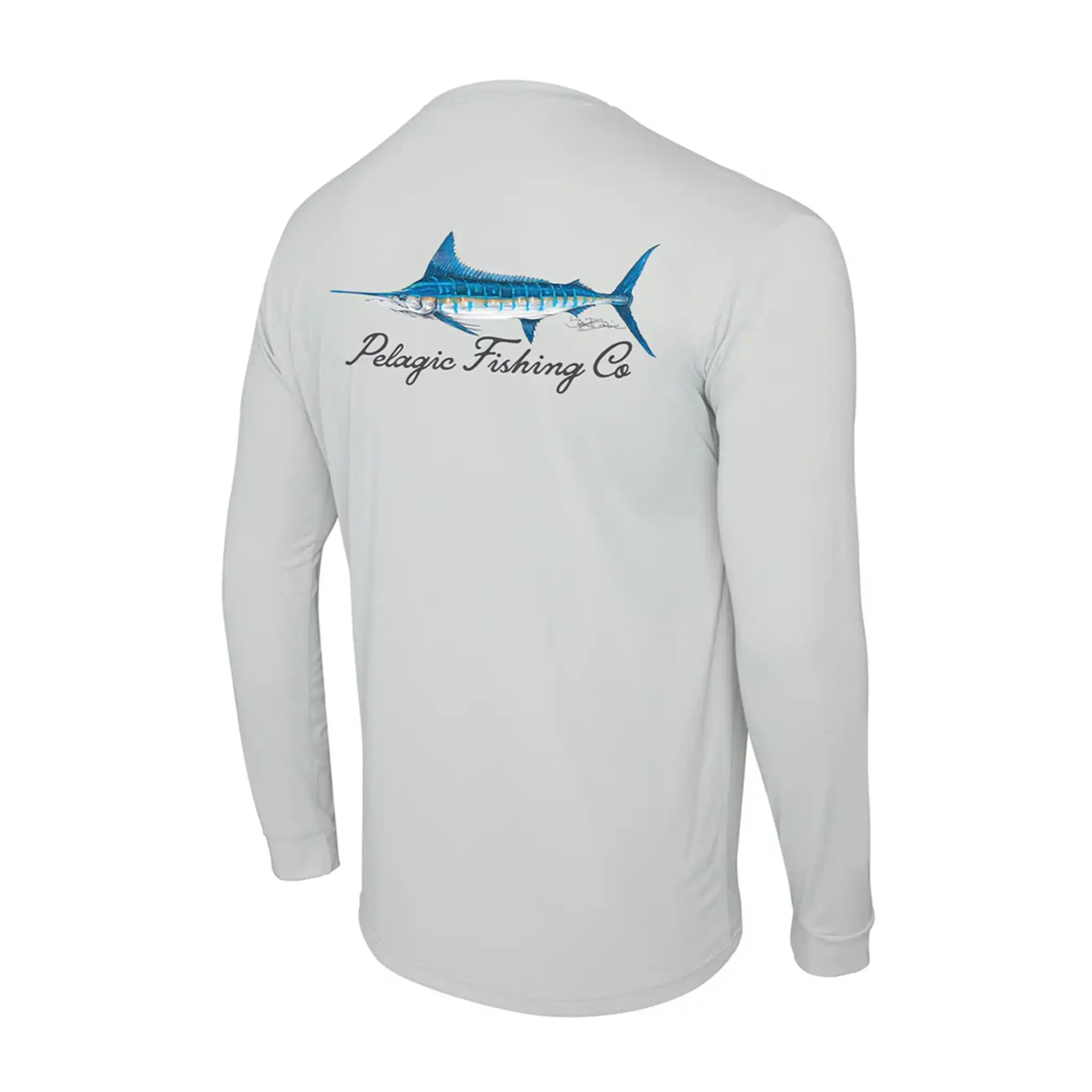 Pelagic - Aquatek Fishing Shirt - Goione Marlin - Light Grey