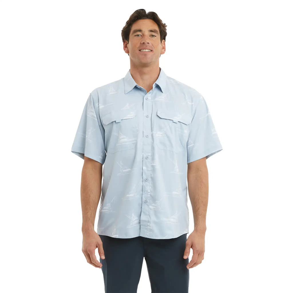 Pelagic - Keys Sporty Short Sleeve Fishing Shirt - Blue Fog