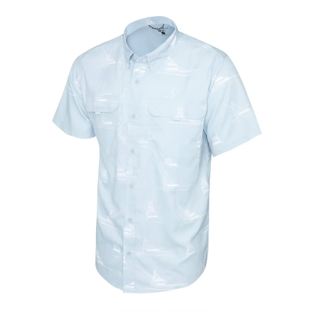 Pelagic - Keys Sporty Short Sleeve Fishing Shirt - Blue Fog