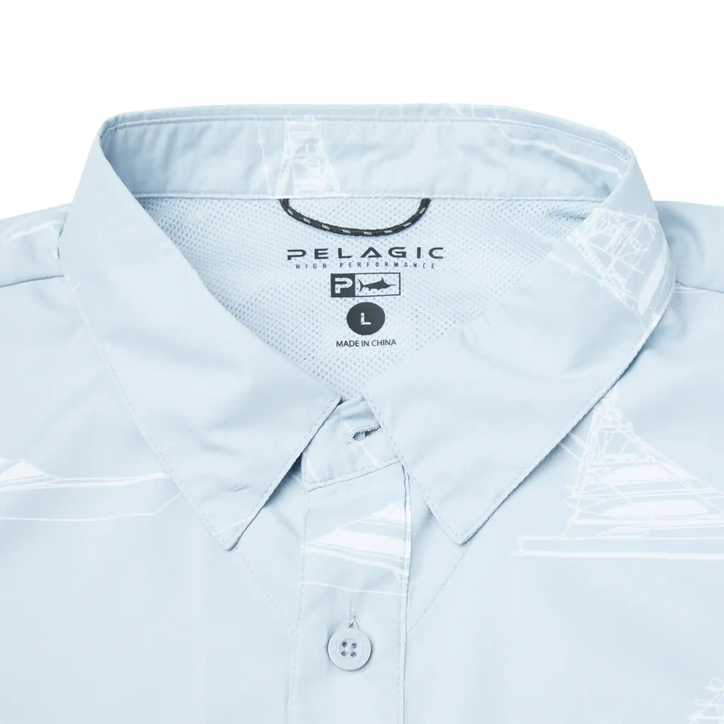 Pelagic - Keys Sporty Short Sleeve Fishing Shirt - Blue Fog