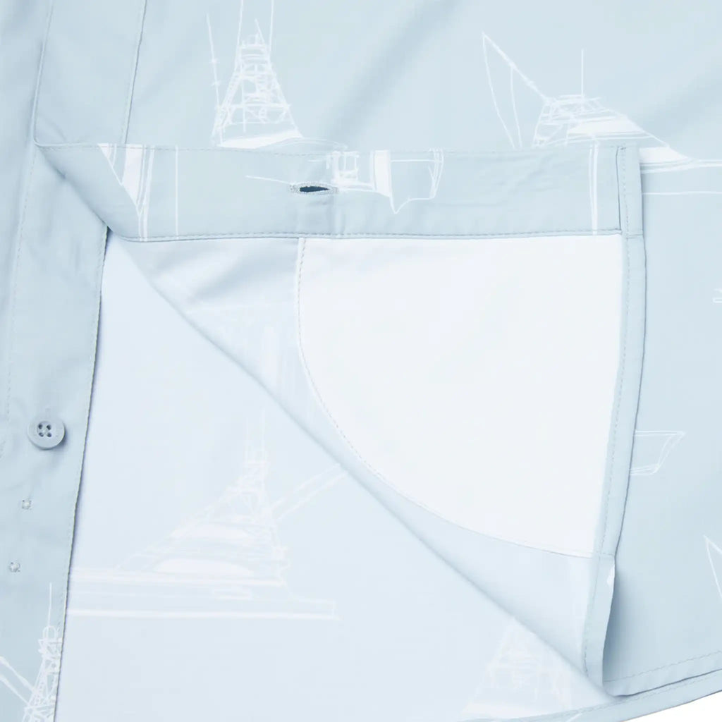 Pelagic - Keys Sporty Short Sleeve Fishing Shirt - Blue Fog