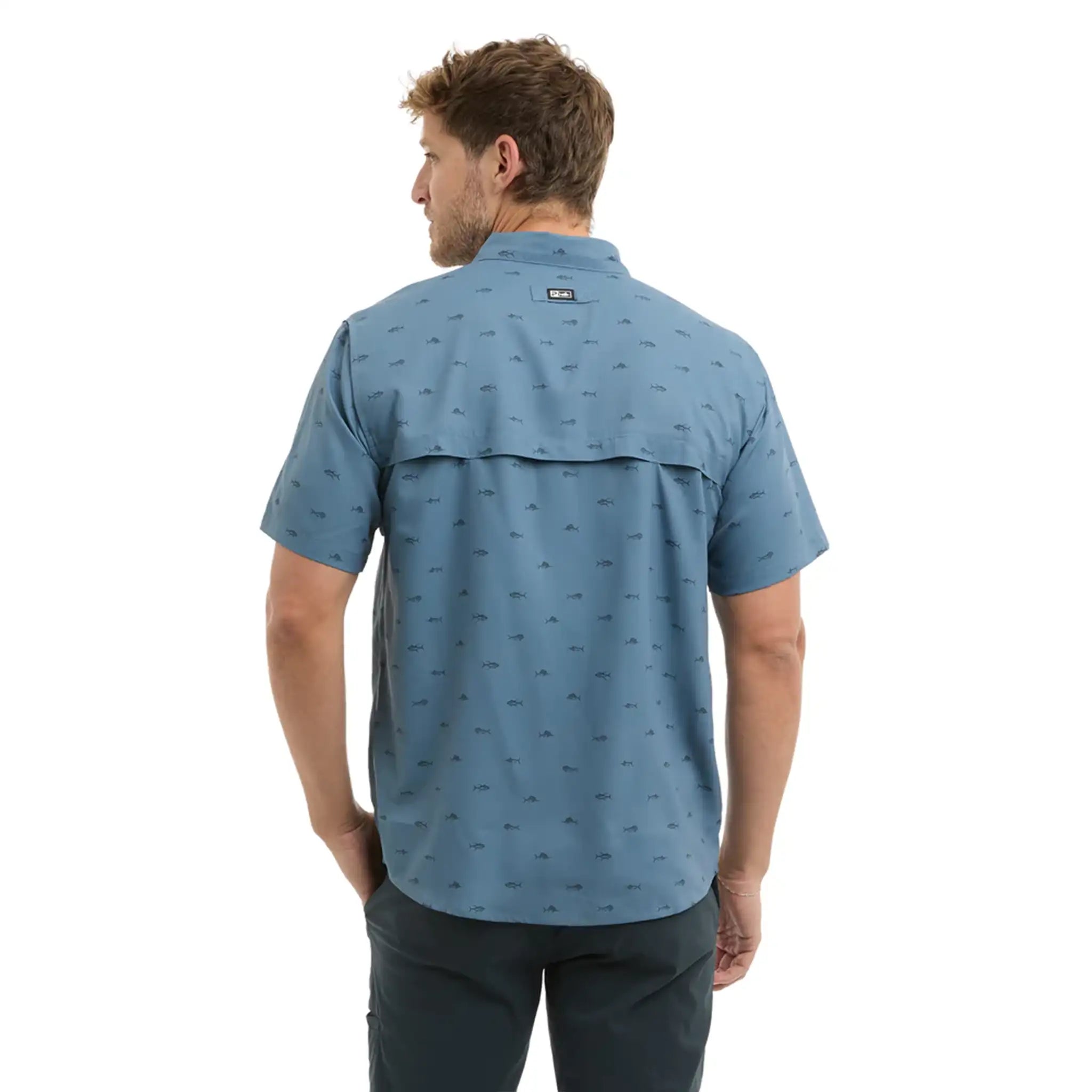 Pelagic - Keys Short Sleeve Fishing Shirt - Tiny Fish Petrol