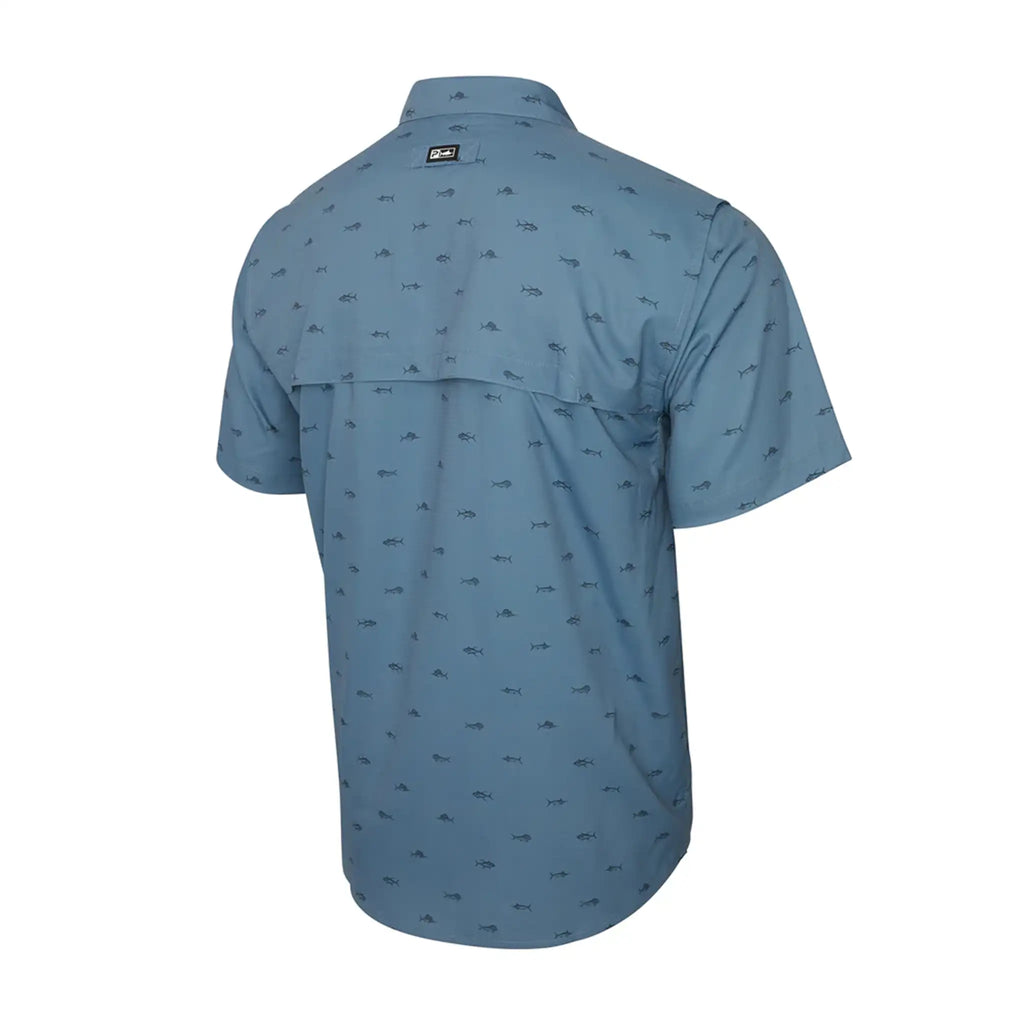 Pelagic - Keys Short Sleeve Fishing Shirt - Tiny Fish Petrol