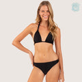 Rio Del Sol Essential Bikini Bottom in Shimmer Black Front View