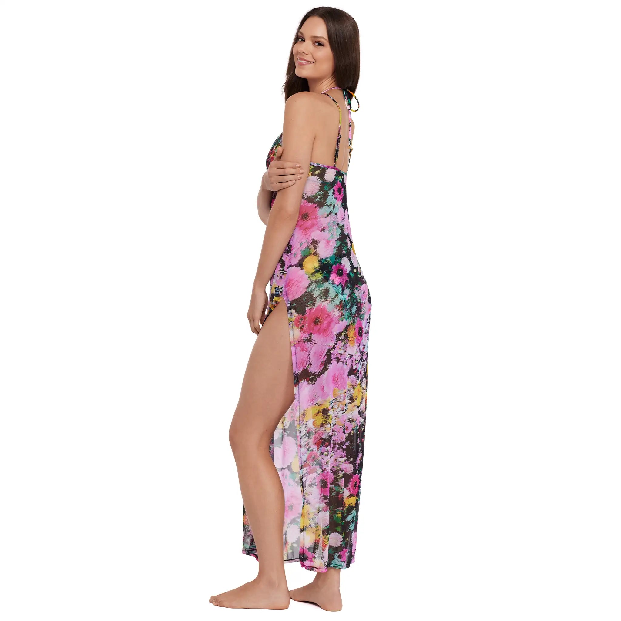 Steve Madden Mesh Cowl Neck Maxi Dress - Dazy Fields