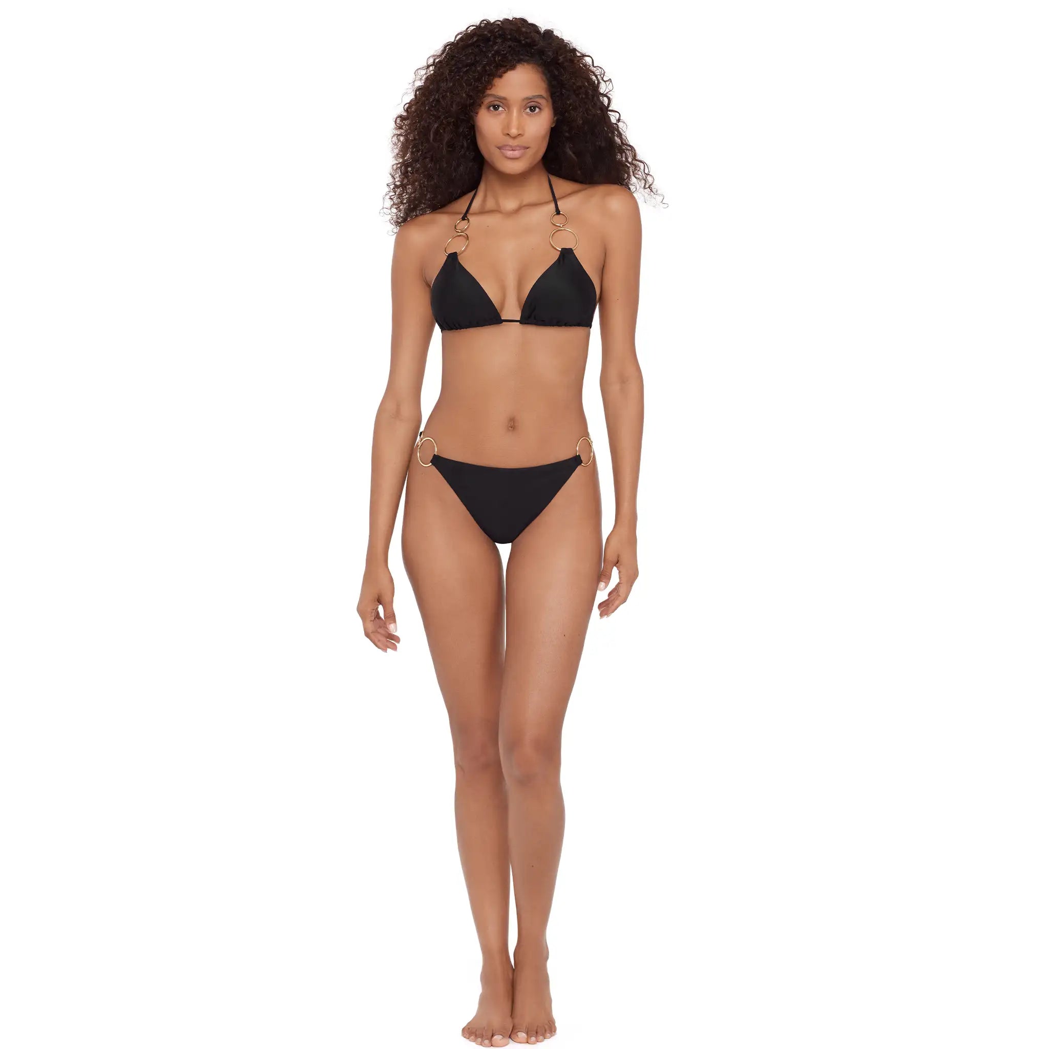 Steven Madden - Strap Side Gold Double Ring Bottoms - Raven Black
