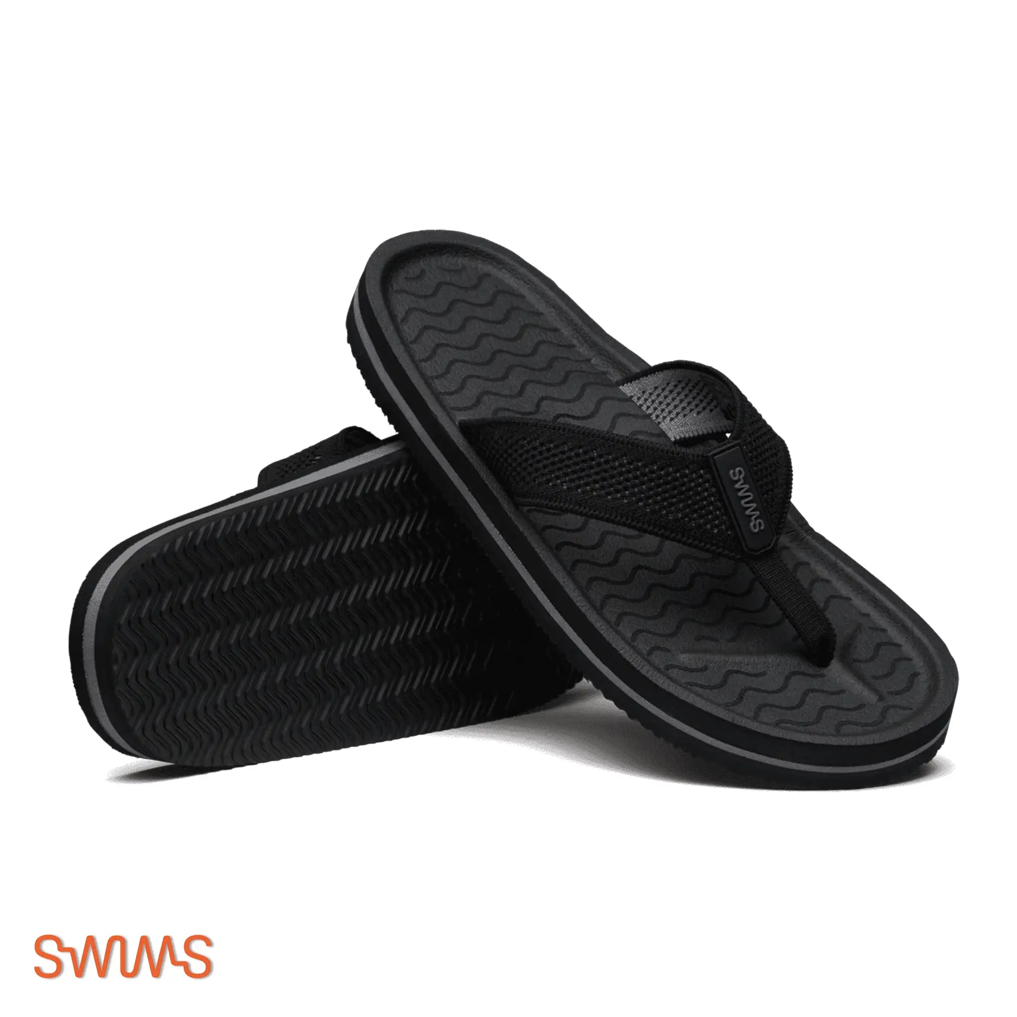 SWIMS Napoli Flip Flop in Black Charcoal