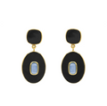 MARCIA MORAN - Bisa - Stone Statement Earrings - Black Onyx w/ Tanzanite