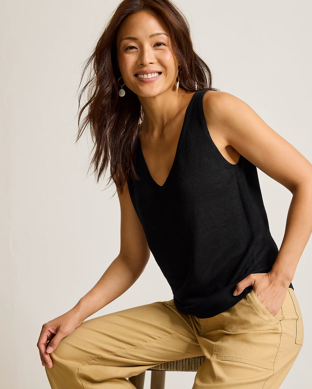 Tommy Bahama - Addison Sleeveless Linen-Blend Sweater -Black