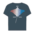 Pelagic WS Crop Tee - Eagle Fade - Dark Navy