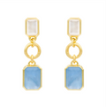 MARCIA MORAN Indra Earrings - Mother of Pearl and Tanzanite
