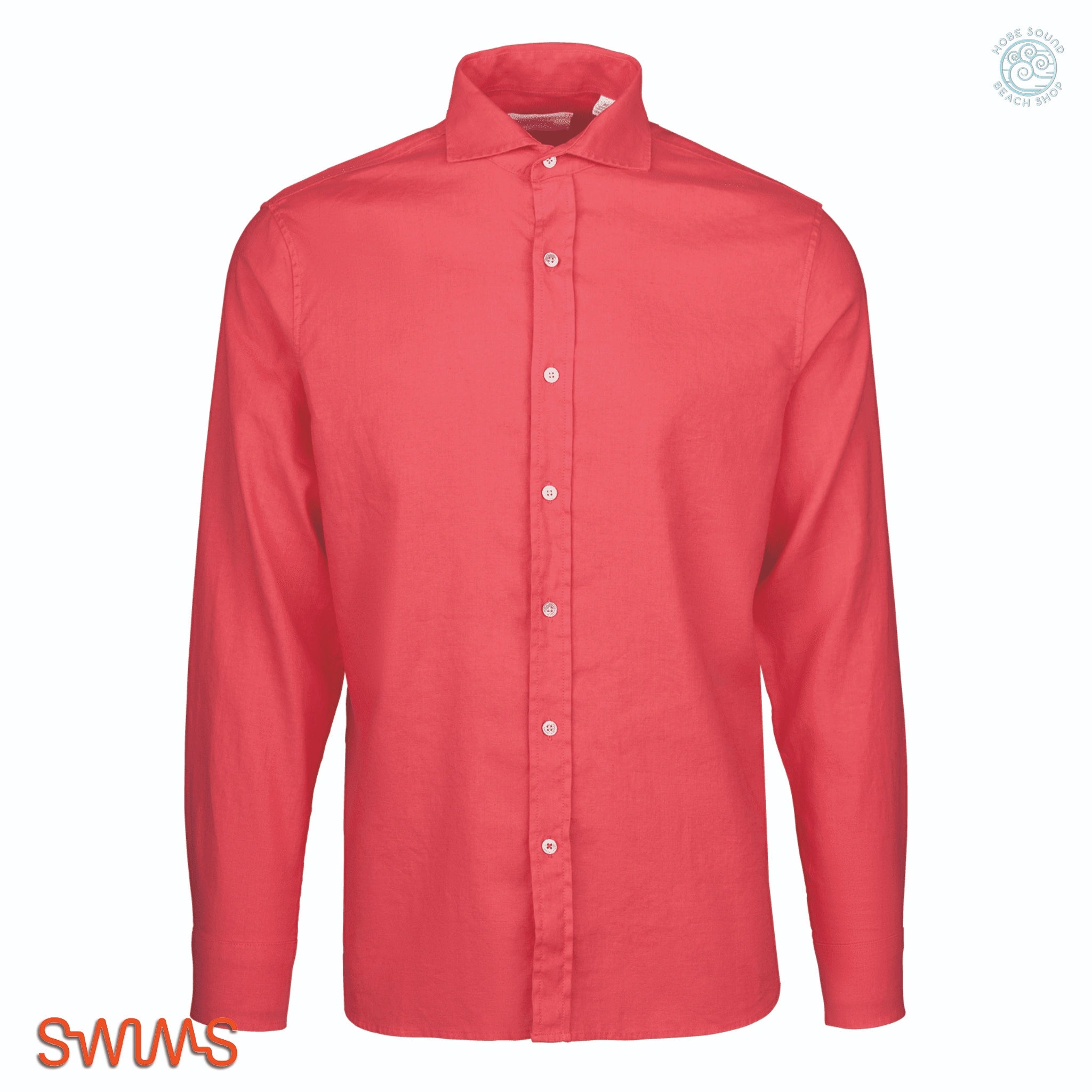SWIMS Santorini Linen Shirt in Calypo on a white background