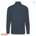 SWIMS Santorini Linen Shirt in Nay on a white background